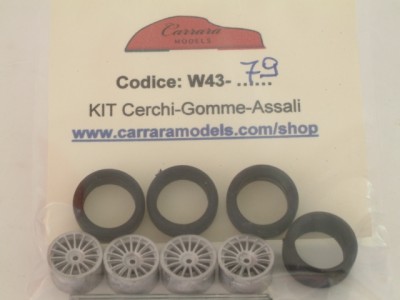 W43-79 Set ruote per ferrari 575 gtc e altri modelli sportivi in metallo bianco - scala 1:43